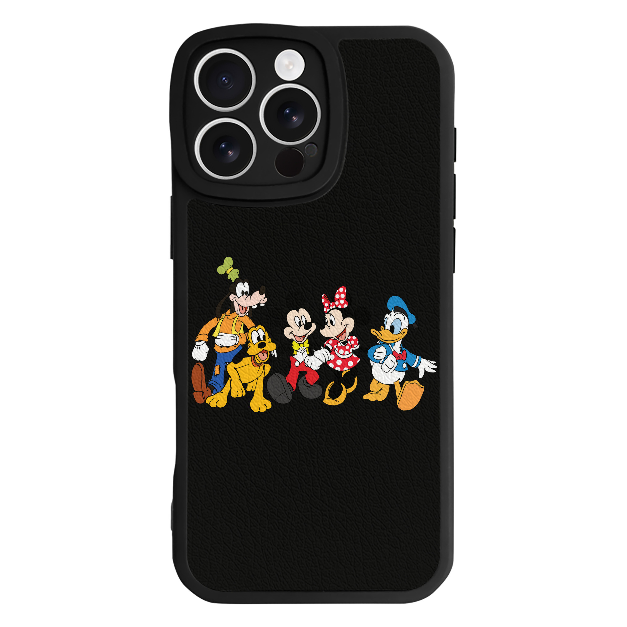（画像用） ミッキーマウス Mickey Mouse 【iPhone 16シリーズ対応】シリコンスマホケース（レザー調） 材質：シリコン